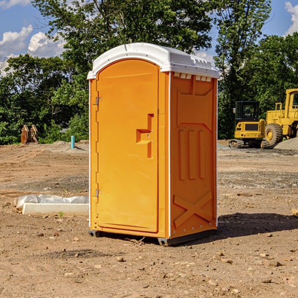 how often are the portable restrooms cleaned and serviced during a rental period in Athelstan